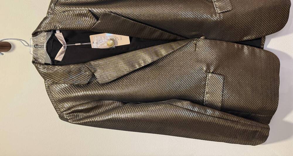 NEW ESQUALO women's long sleeve blazer in metallic